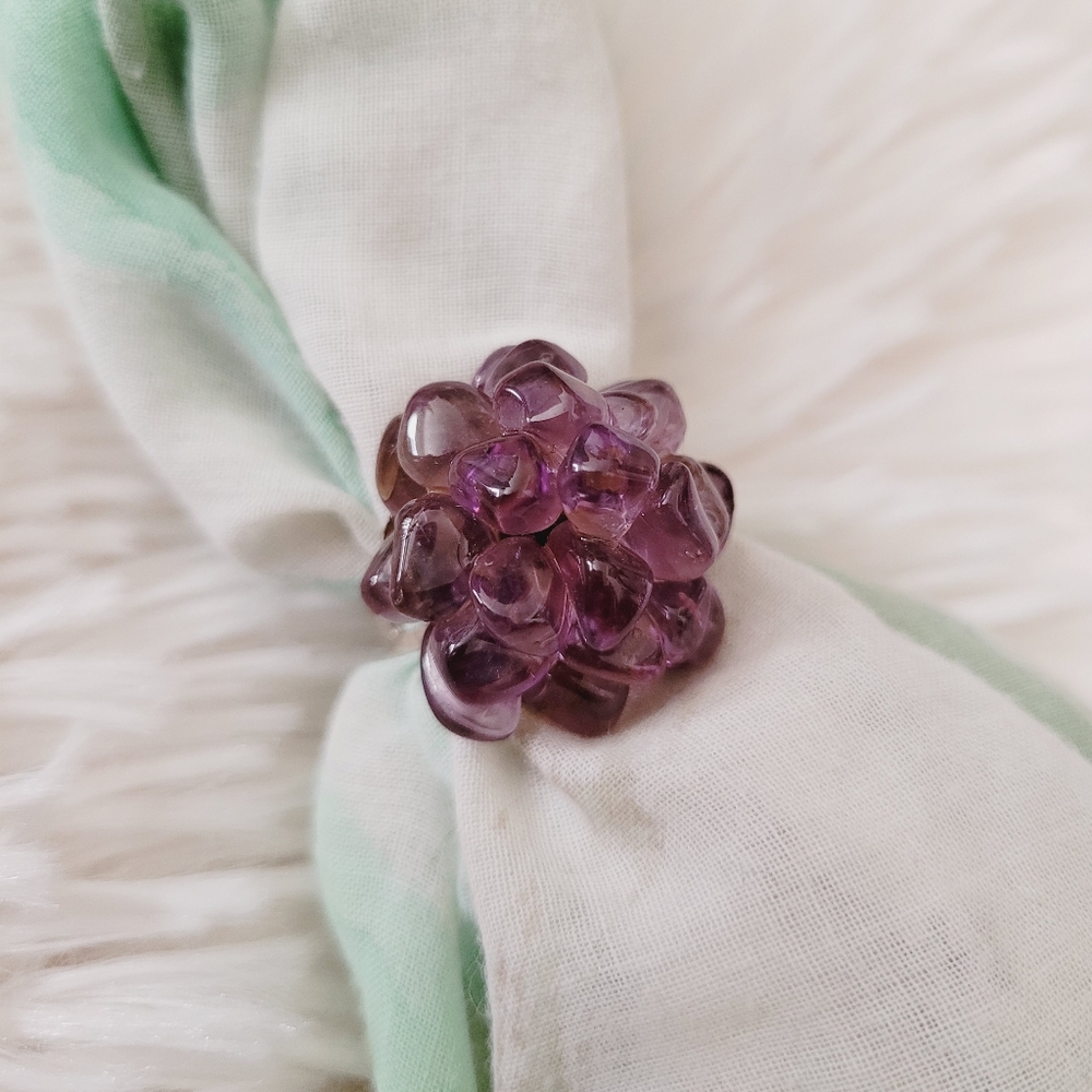 Flower Cluster Amethyst Ring - image 2
